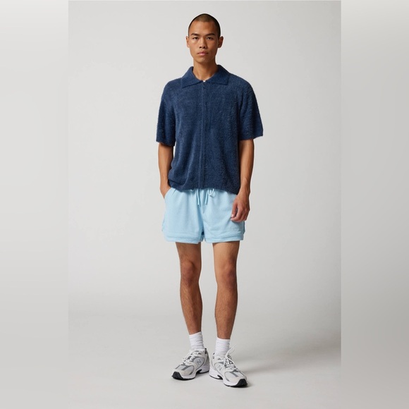 Urban Outfitters Standard Cloth Fuzzy Polo Short Sleeve Sweater zip cardigan UO - Picture 11 of 11